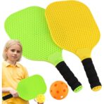 Set Joc de Ping-Pong, Embo, 2 Palete, 1 Minge, + 6 Ani, 37.5 x 18 x 3 cm, Galben/Verde - imagine 4