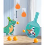 Set Palete pentru Tenis de Masa, Embo, pentru Copii, Accesoriu de Agatat Inclus, 2 Mingi, Design Animat, Albastru - imagine 7