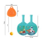 Set Palete pentru Tenis de Masa, Embo, pentru Copii, Accesoriu de Agatat Inclus, 2 Mingi, Design Animat, Albastru - imagine 9