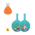Set Palete pentru Tenis de Masa, Embo, pentru Copii, Accesoriu de Agatat Inclus, 2 Mingi, Design Animat, Albastru