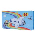 Set 42 Piese de Pictura si Desen, Embo, Tip Penar, Model Elefant, 24.3 x 13 x 3 cm, Albastru - imagine 5