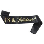 Set 2 Piese pentru Majorat, Embo, 15 x 13 x 5 cm, Coronita Printesa Silver si Panglica 18&Fabulous, Negru - imagine 7