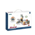 Set piese magnetice de constructie, Embo, Cu tobogane si bile, 41 piese, Multicolor - imagine 4
