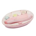 Set Pila Electrica pentru Copii si Bebelusi, Embo, ABS, 6 Accesorii, cu Lumina LED, Roz Alb - imagine 3