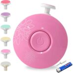Set Pila Electrica cu Baterie, Embo, pentru Copii si Bebelusi, din ABS, 6 Accesorii, Model cu Flori, 6.5 x 1.8 cm, Roz