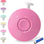 Set Pila Electrica cu Baterie, Embo, pentru Copii si Bebelusi, din ABS, 6 Accesorii, Model cu Flori, 6.5 x 1.8 cm, Roz