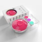 Set Pila Electrica pentru Copii si Bebelusi, Embo, ABS, Incarcare USB, Model cu Flori, 6 Accesorii, cu Lumina LED, Fucsia - imagine 4