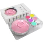 Set Pila Electrica cu Baterie, Embo, pentru Copii si Bebelusi, din ABS, 6 Accesorii, Model cu Flori, 6.5 x 1.8 cm, Roz - imagine 2