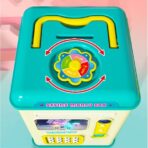 Set Pusculita pentru Copii, Embo, Tip ATM, Parola cu Amprenta, 13.5 x 11.5 x 20 cm, Albastru - imagine 4