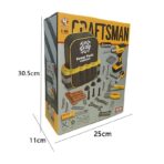 Set Scule de Jucarie pentru Copii, Embo, Ghiozdan cu Bormasina si Accesorii Incluse, 28 Piese, Material Plastic Durabil, Interactiv, +3 Ani, 30.5x25x11 cm, Negru/Portocaliu - imagine 2