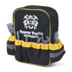 Set Scule de Jucarie pentru Copii, Embo, Ghiozdan cu Bormasina si Accesorii Incluse, 28 Piese, Material Plastic Durabil, Interactiv, +3 Ani, 30.5x25x11 cm, Negru/Portocaliu - imagine 5
