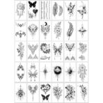 Set 30 Tatuaje Temporare, Embo, pe Baza de Apa, Model 1, Negru