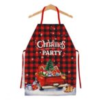 Sort de Bucatarie Decorativ, Embo, Tema Craciun, 50 x 70 cm, Model Christmas Party, din Poliester, Rosu