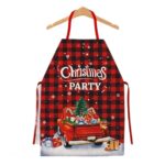 Sort de Bucatarie Decorativ, Embo, Tema Craciun, 50 x 70 cm, Model Christmas Party, din Poliester, Rosu