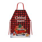 Sort de Bucatarie Decorativ, Embo, Tema Craciun, 50 x 70 cm, Model Christmas Party, din Poliester, Rosu - imagine 3