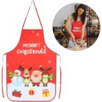Sort de Bucatarie Decorativ, Embo, Tema Craciun, 50 x 70 cm, Model Merry Christmas, din Poliester, Rosu - imagine 3