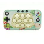 Jucarie interactiva tip consola pentru copii Embo, speed push whack-a-mole, joc de viteza pop it, material ABS/silicon, cu nivele, sunete si lumini, 15.5 x 7.6 x 5.3 cm, model dinozaur, verde
