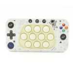 Jucarie interactiva tip consola pentru copii Embo, speed push whack-a-mole, joc de viteza pop it, material ABS/silicon, cu nivele, sunete si lumini, 15.5 x 7.6 x 5.3 cm, model astronaut, alb