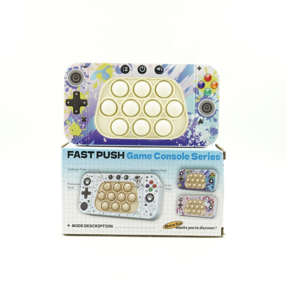 speed-push-game-machine-speed-push-game-console-halloween-doodles-64e5d883ba001.jpg Jucarie interactiva tip consola pentru copii Embo, speed push whack-a-mole, joc de viteza pop it, material ABS/silicon, cu nivele, sunete si lumini, 15.5 x 7.6 x 5.3 cm, model culori, multicolor - imagine 3