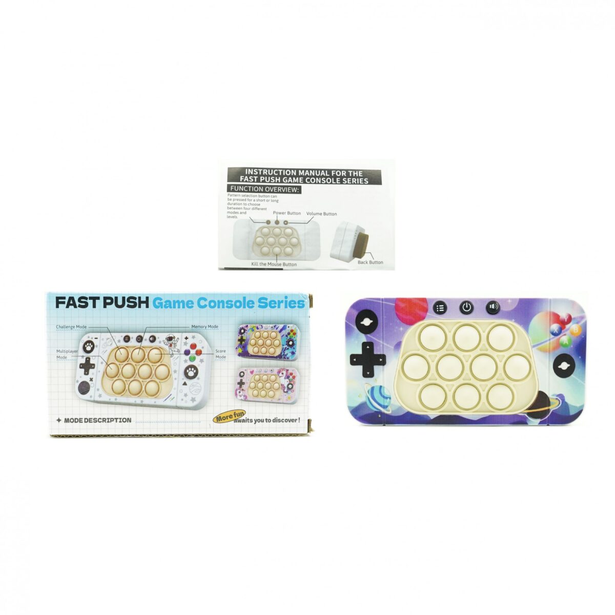 speed-push-whack-a-mole-game-machine-space-starry-sky-64e5d69518989.jpg Jucarie interactiva tip consola pentru copii Embo, speed push whack-a-mole, joc de viteza pop it, material ABS/silicon, cu nivele, sunete si lumini, 15.5 x 7.6 x 5.3 cm, model spatiu, multicolor - imagine 2