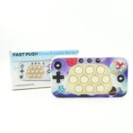 Jucarie interactiva tip consola pentru copii Embo, speed push whack-a-mole, joc de viteza pop it, material ABS/silicon, cu nivele, sunete si lumini, 15.5 x 7.6 x 5.3 cm, model spatiu, multicolor - imagine 4