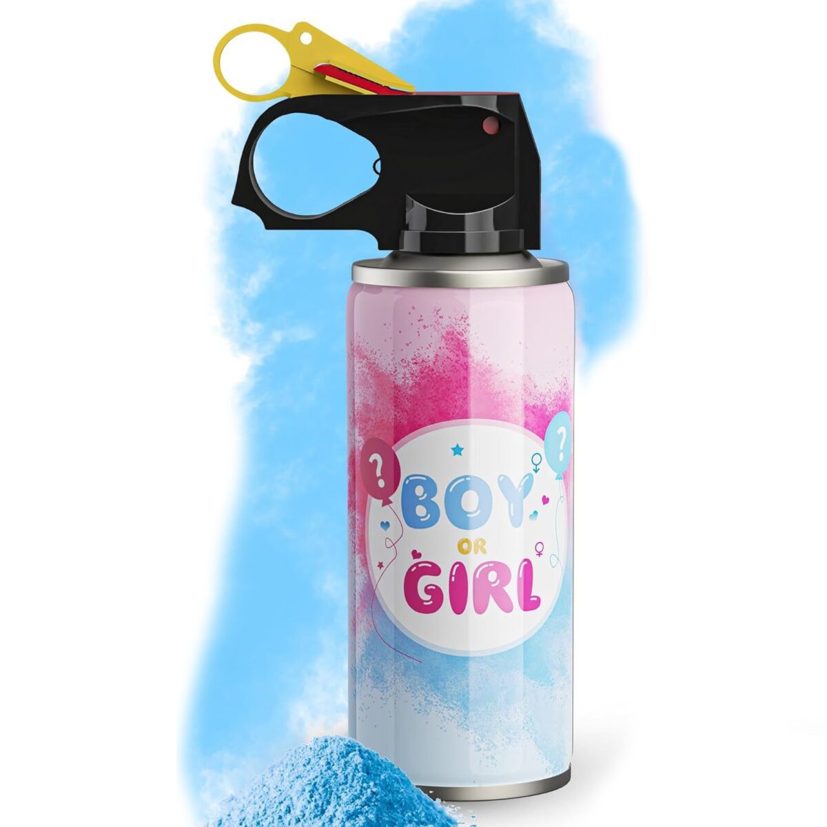 Spray Gender Reveal, Embo, 260 ml, din Amidon de Porumb, Dezvaluire Gen Bebelusi, Albastru - imagine 6