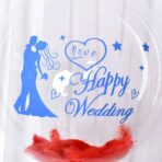 Sticker Autocolant, Embo, Tematica Nunta, Model Scris Happy Wedding, 21x29 cm, Albastru - imagine 4
