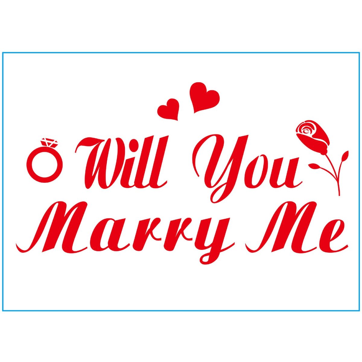 Sticker Autocolant, Embo, Tematica Nunta, Model Scris Will You Marry Me, 21x29 cm, Rosu - imagine 3