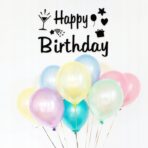 Sticker Autocolant pentru Baloane, Embo, Tematica Aniversare, Model Happy Birthday, 29x21 cm, Negru - imagine 3