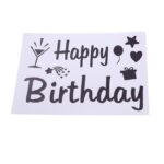Sticker Autocolant pentru Baloane, Embo, Tematica Aniversare, Model Happy Birthday, 29x21 cm, Negru