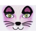 Sticker Temporar pentru Fata, Embo, pentru Machiaj, Face Art, Halloween, Teatru, Model Pisica, Mov - imagine 5