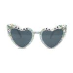 Ochelari Decorativi, Embo, Model Bride to Be, cu Perle si Diamante, pentru Nunta, din PC, 15.3 x 5.7 x 14.5 cm, Alb
