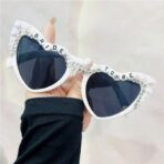 Ochelari Decorativi, Embo, Model Bride to Be, cu Perle, pentru Nunta, din PC, 15.3 x 5.7 x 14.5 cm, Alb - imagine 2