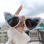 Ochelari Decorativi, Embo, Model Bride to Be, cu Perle, pentru Nunta, din PC, 15.3 x 5.7 x 14.5 cm, Alb - imagine 4