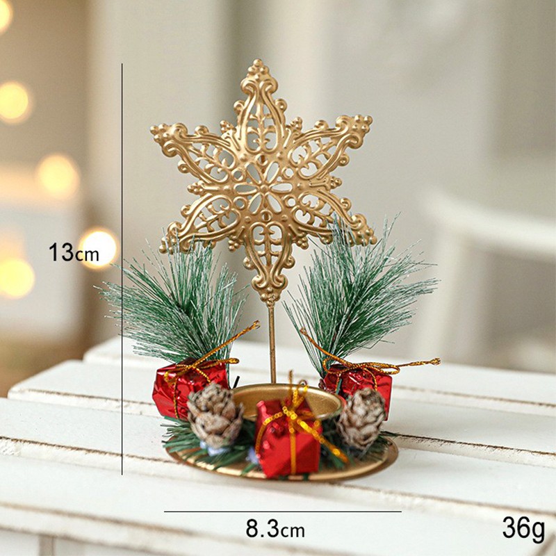 suport-decorativ-pentru-lumanare-de-craciun-flippy-ornament-pentru-lumanare-pe-masa-model-fulg-de-ne-68bfff1eb3f5b.jpg Suport Decorativ pentru Lumanare de Craciun, Embo, Ornament pentru Lumanare pe Masa, Model Fulg de Nea si Crengute de Brad, din Art Metal, fara Lumanare 13 x 8.3 cm, Auriu - imagine 2