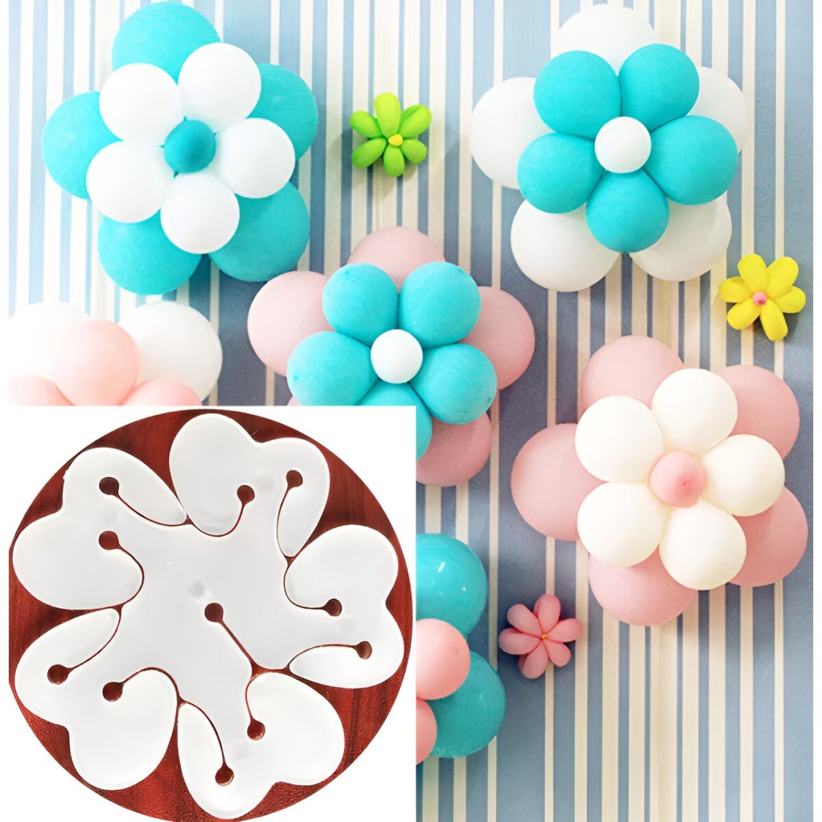 Suport pentru Baloane, Embo, Care Formeaza o Floare, cu Doua Straturi, pentru 11 Baloane, 8x8cm, 4.6g - imagine 7