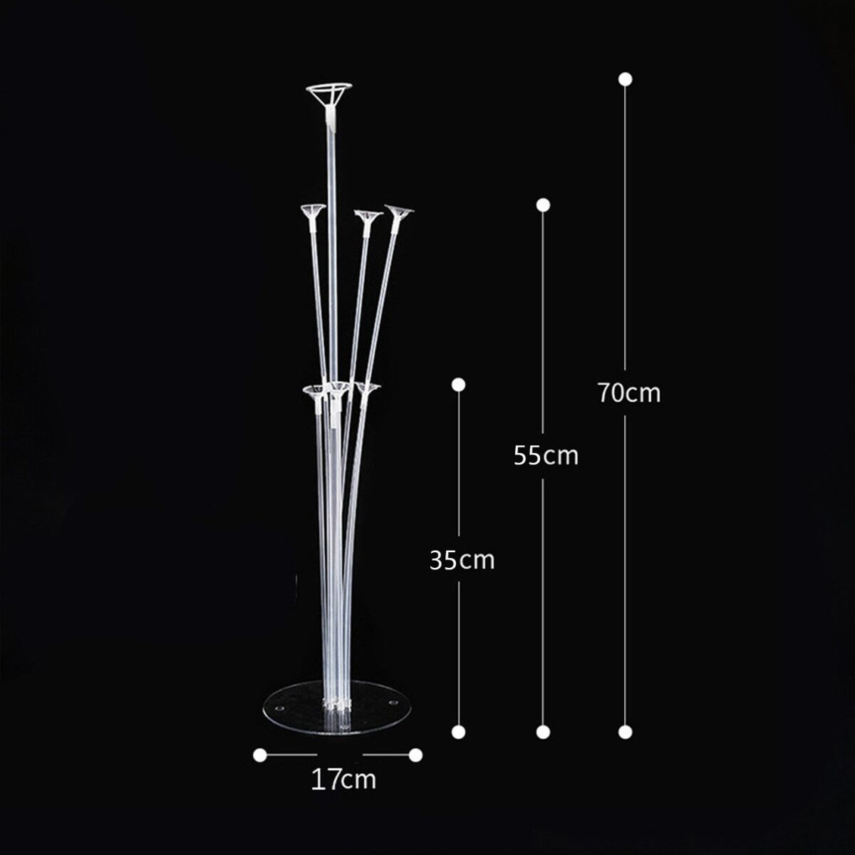 Suport pentru Baloane, Embo, cu Trei Straturi, pentru 7 Baloane, 70 cm, Transparent - imagine 2