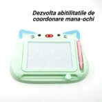 Tablita Magnetica de Scris si Desenat, Embo, Model Pisica, cu Creion, Dimensiuni 23.2x18.5 cm, Suprafata Desen 14.6x10.4 cm, Dezvolta Imaginatia si Creativitatea, Incurajeaza Exersarea Scrisului, Verde - imagine 4