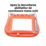 Tablita Magnetica de Scris si Desenat, Embo, Model Pisica, cu Creion, Dimensiuni 23.2x18.5 cm, Suprafata Desen 14.6x10.4 cm, Dezvolta Imaginatia si Creativitatea, Incurajeaza Exersarea Scrisului, Rosu - imagine 4