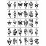 Set 30 Tatuaje Temporare, Embo, pe Baza de Apa, Model 3, Negru