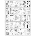 Set 30 Tatuaje Temporare, Embo, pe Baza de Apa, Model 5, Negru