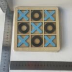 Jucarie Montessori Tic Tac Toe, Embo, Educativa, Interactiva, din lemn, X si O, 9 Piese, 14.3x14.3 cm, Albastru Negru - imagine 5