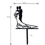 Topper Tort, Embo, Model 1 Mr&Mrs,  17.5 x 11 cm, Negru - imagine 2