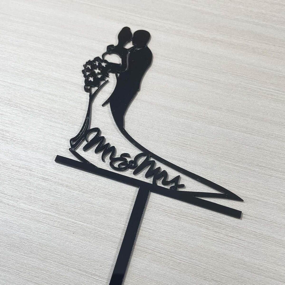 Topper Tort, Embo, Model 1 Mr&Mrs,  17.5 x 11 cm, Negru - imagine 3