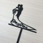 Topper Tort, Embo, Model 1 Mr&Mrs,  17.5 x 11 cm, Negru - imagine 3