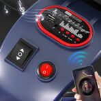 Tricicleta Electrica pentru Copii, Embo, cu 2 Acumulatoare 380*2, tip 6V7, Bluetooth, Sistem Anti-Rasturnare, Sistem de Lumini si Sunet, 6+ Ani, 95 x 58 x 45 cm, Rosu Negru - imagine 4