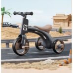 Tricicleta pentru Copii, Embo, Exercitiu de Echilibru, pentru 1-6 Ani, Functie de Lumini si Sunete, cu Pedale, din Plastic, Roti Gonflabile, Greutate Portanta 60 kg, 57 x 36 x 47 cm, Gri - imagine 3