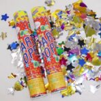 Tun de Confetti, Embo, Party Popper 40 cm, Model Stelute, Inimioare, Paiete Lucioase, 3 cm Diametru, Multicolor - imagine 6