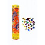 Tun de Confetti, Embo, Party Popper 40 cm, Model Stelute, Inimioare, Paiete Lucioase, 3 cm Diametru, Multicolor