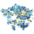 Tun de Confetti, Embo, Best Wishes 11 x 4 cm, Model Buline din Hartie si Folie, Albastru - imagine 2